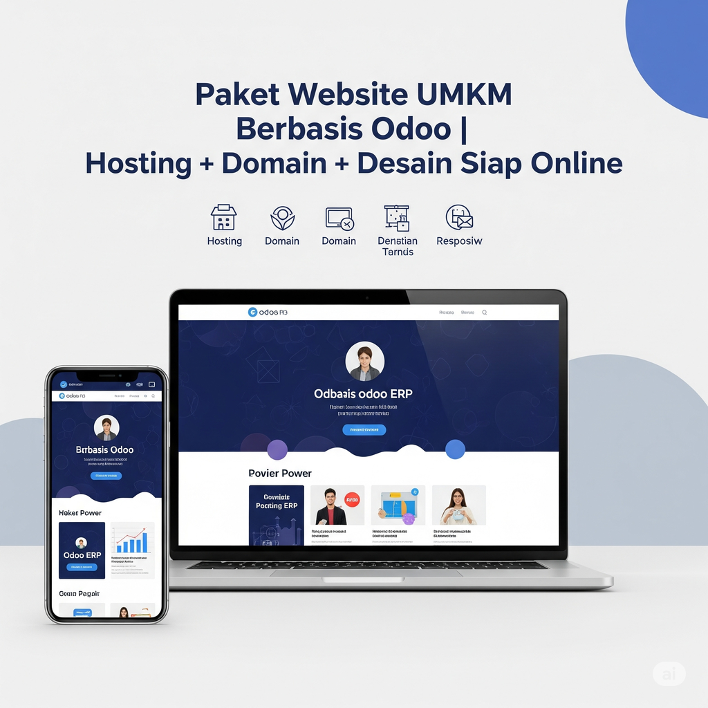 Paket Website UMKM Framework Odoo Community | Hosting + Domain + Desain Siap Online