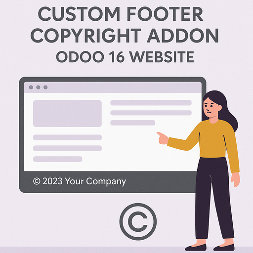 إضافة حقوق النشر المخصصة لتذييل موقع Odoo